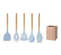 Set d'ustensiles de cuisine en bois avec pot de rangement 32 cm Fackelmann Bleu,Bois G