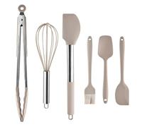 Set d'ustensiles de cuisine en silicone Ensemble d'ustensiles de cuisine en Silicone, pelle à main acier inoxydable, cuillère soupe, griffe Spaghetti, 2/4/6/8 pièces(6pcs khaki A)
