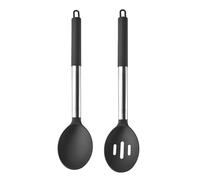 Set d'ustensiles de cuisine en silicone Ensemble d'ustensiles de cuisine en Silicone, pelle à main acier inoxydable, cuillère soupe, griffe Spaghetti, 2/4/6/8 pièces(2pcs grey)