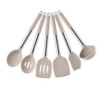 Set d'ustensiles de cuisine en silicone Ensemble d'ustensiles de cuisine en Silicone, pelle à main acier inoxydable, cuillère soupe, griffe Spaghetti, 2/4/6/8 pièces(6pcs khaki B)