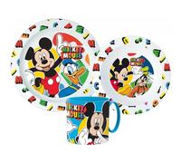 Set d'ustensiles en plastique Mickey Mouse avec mug