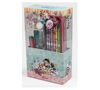 Generique – Set papeterie DIDDL A6 7 pièces (cahier, plumier métal, 6 crayons) Beige