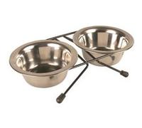 Trixie Eat - Lot de 2 bols en acier inoxydable sur pieds, 10 cm