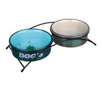 Set Écuelles Eat On Feet, 2 × 0,25 L/Ø 13 Cm, Blanc/Noir - Mon Animalerie Blanc G