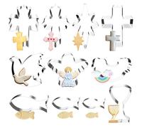 Set emporte-pièce poisson communion,11 pièces emporte-pièce confirmation emporte-pièce poisson biscuit fondant communion biscuit emporte-pièce pour déco gâteau anniversaire poisson ange croix calice