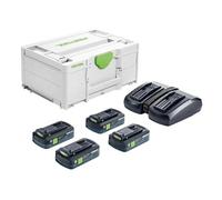 Ensemble d'accessoires Festool SYS 18V 4x4,0/TCL 6 DUO; 18 V; 4x4,0 Ah accu.