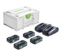 Set énergie 18V SYS 4 x 4 / TCL 6 DUO + coffret SYSTAINER 3 - FSETOOL - 577104 Noir G