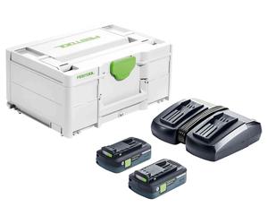 Set Énergie SYS 18V 2x4.0/TCL 6 Duo - FESTOOL - chargeur double - Systainer - 577109