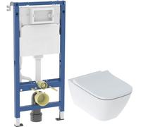 Set ensemble cuvette + abattant Geberit Smyle Square 500.683.00.2, châssis encastré Geberit Duofix 111.170.00.2