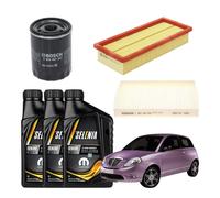Set Entretien 3 Litres Huile 5W40 Selenia + 3 Filtres Bosch pour Lancia Y 1.2 69