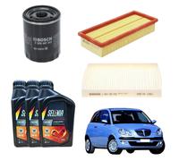 Set Entretien 3 Litres Huile 5W40 Selenia + 3 Filtres Bosch pour Lancia Y 1.2 69