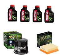 Set Entretien Complet De Filtre à Huile Hiflo HF650 Air Hiflo HFA6301 +4LT Huile Motul Compatible Avec KTM Adventure 1090 2017 2018