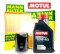 Set Entretien Fiat 500 Panda Lancia Ypsilon 1.2 Essence +3LT Huile Motul 10W40