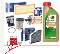 Set Entretien Huile castrol edge 5W30 5LT 4 Filtres Bosch VW Golf 5 V 1.9 Tdi
