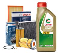 Set Entretien Huile castrol edge 5W30 7LT + 4 Filtres BOSCH BMW 330D E46 135 Kw