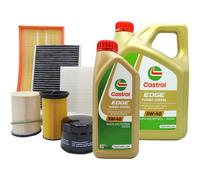 Set Entretien Huile castrol edge 5W40 5LT + 4 Filtres Audi A3 (8L1) 1.9 Tdi