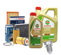 Set Entretien Huile castrol edge 5W40 5LT 4 Filtres BOSCH VW 5 V 2.0 Bmn Tdi