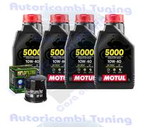 Set Entretien Huile Motul 5000 10W40 + Filtre pour Yamaha YZF-R1 5PW 2002>2003