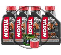 Set / Entretien Yamaha XVS/1100 Dragstar 1999/2002 Motul 7100 / 10W40 Filtre Oil