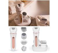 Set Épilateur Multifonction 5 Têtes Interchangeables : Épilation, Rasage, Exfoliation, Massage Et Soin Des Pieds