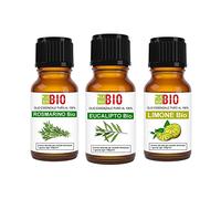 Set Eucalyptus - Romarin - Citron Bio Huile Essentielle 100% Pure - Aromatherapie Thérapeutique Alimentaire - Laborbio