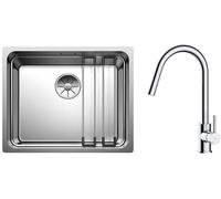 Set évier en acier inoxydable Blanco Etagon 500-U 521841, mitigeur de cuisine Oltens Litla 35204100