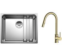 Set évier en acier inoxydable Blanco Etagon 500-U 521841, mitigeur de cuisine Oltens Litla 35204800