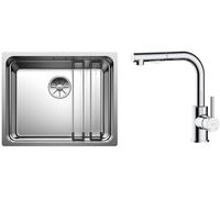 Set évier en acier inoxydable Blanco Etagon 500-U 521841, mitigeur de cuisine Oltens Myvat 35205100