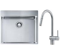 Set évier en acier inoxydable Franke Box 127.0369.295, mitigeur de cuisine Franke Atlas 115.0590.047