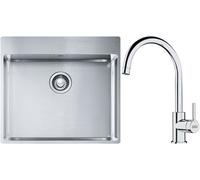 Set évier en acier inoxydable Franke Box 127.0369.295, mitigeur de cuisine Franke Lina 115.0693.228