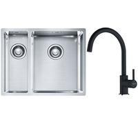 Set évier en acier inoxydable Franke Box 127.0369.916, mitigeur de cuisine Franke Lina 115.0626.019