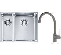 Set évier en acier inoxydable Franke Box 127.0369.916, mitigeur de cuisine Franke Lina 115.0626.022