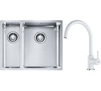 Set évier en acier inoxydable Franke Box 127.0369.916, mitigeur de cuisine Franke Lina 115.0626.024
