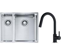 Set évier en acier inoxydable Franke Box 127.0369.916, mitigeur de cuisine Franke Lina 115.0626.055