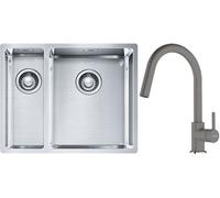 Set évier en acier inoxydable Franke Box 127.0369.916, mitigeur de cuisine Franke Lina 115.0626.057