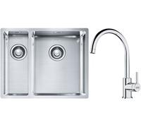 Set évier en acier inoxydable Franke Box 127.0369.916, mitigeur de cuisine Franke Lina 115.0693.228
