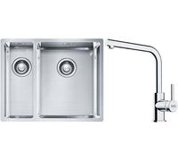Set évier en acier inoxydable Franke Box 127.0369.916, mitigeur de cuisine Franke Lina 115.0693.230