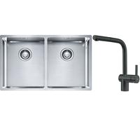 Set évier en acier inoxydable Franke Box 127.0370.188, mitigeur de cuisine Franke Atlas 115.0550.427