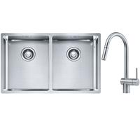 Set évier en acier inoxydable Franke Box 127.0370.188, mitigeur de cuisine Franke Atlas 115.0590.047