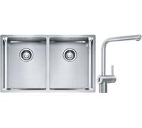 Set évier en acier inoxydable Franke Box 127.0370.188, mitigeur de cuisine Franke Atlas Neo Sensor 115.0625.523