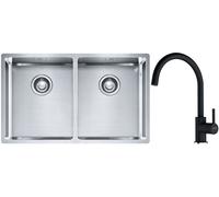 Set évier en acier inoxydable Franke Box 127.0370.188, mitigeur de cuisine Franke Lina 115.0626.020