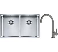 Set évier en acier inoxydable Franke Box 127.0370.188, mitigeur de cuisine Franke Lina 115.0626.022
