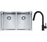 Set évier en acier inoxydable Franke Box 127.0370.188, mitigeur de cuisine Franke Lina 115.0626.053