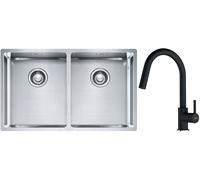 Set évier en acier inoxydable Franke Box 127.0370.188, mitigeur de cuisine Franke Lina 115.0626.057