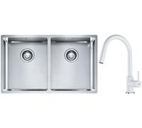 Set évier en acier inoxydable Franke Box 127.0370.188, mitigeur de cuisine Franke Lina 115.0626.081