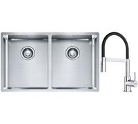 Set évier en acier inoxydable Franke Box 127.0370.188, mitigeur de cuisine Franke Lina 115.0626.085
