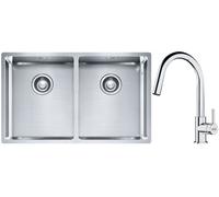 Set évier en acier inoxydable Franke Box 127.0370.188, mitigeur de cuisine Franke Lina 115.0693.229
