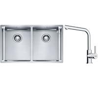 Set évier en acier inoxydable Franke Box 127.0370.188, mitigeur de cuisine Franke Lina 115.0693.230