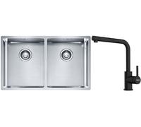 Set évier en acier inoxydable Franke Box 127.0370.188, mitigeur de cuisine Franke Lina 115.0712.435