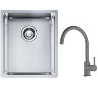 Set évier en acier inoxydable Franke Box 127.0453.653, mitigeur de cuisine Franke Lina 115.0626.022